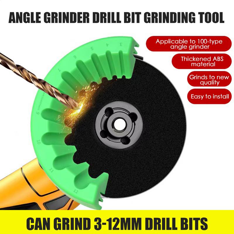 10 In 1 Angle Grinder Drill Bit Sharpener Old Drill Bit Grinder 3-12mm Portable Hole-punching Head Attachment