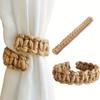 8PCS Handwoven Curtain Tiebacks Nordic Style Linen Rope Twisted Hemp Rope Curtain Clips Boho Rustic Curtain Holdbacks Home Decor
