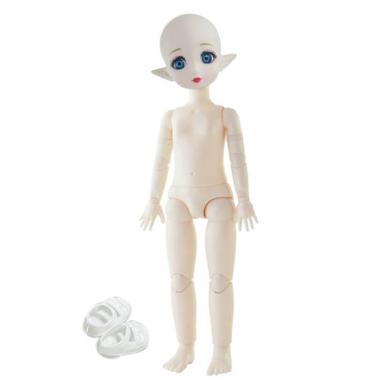 Yousheng Chubby Elf Doll 30cm 22-Joint White Body Elf Doll for Customization Photography DIY Plastic Articulated Jointed Elf Toy for Collectors & Kids