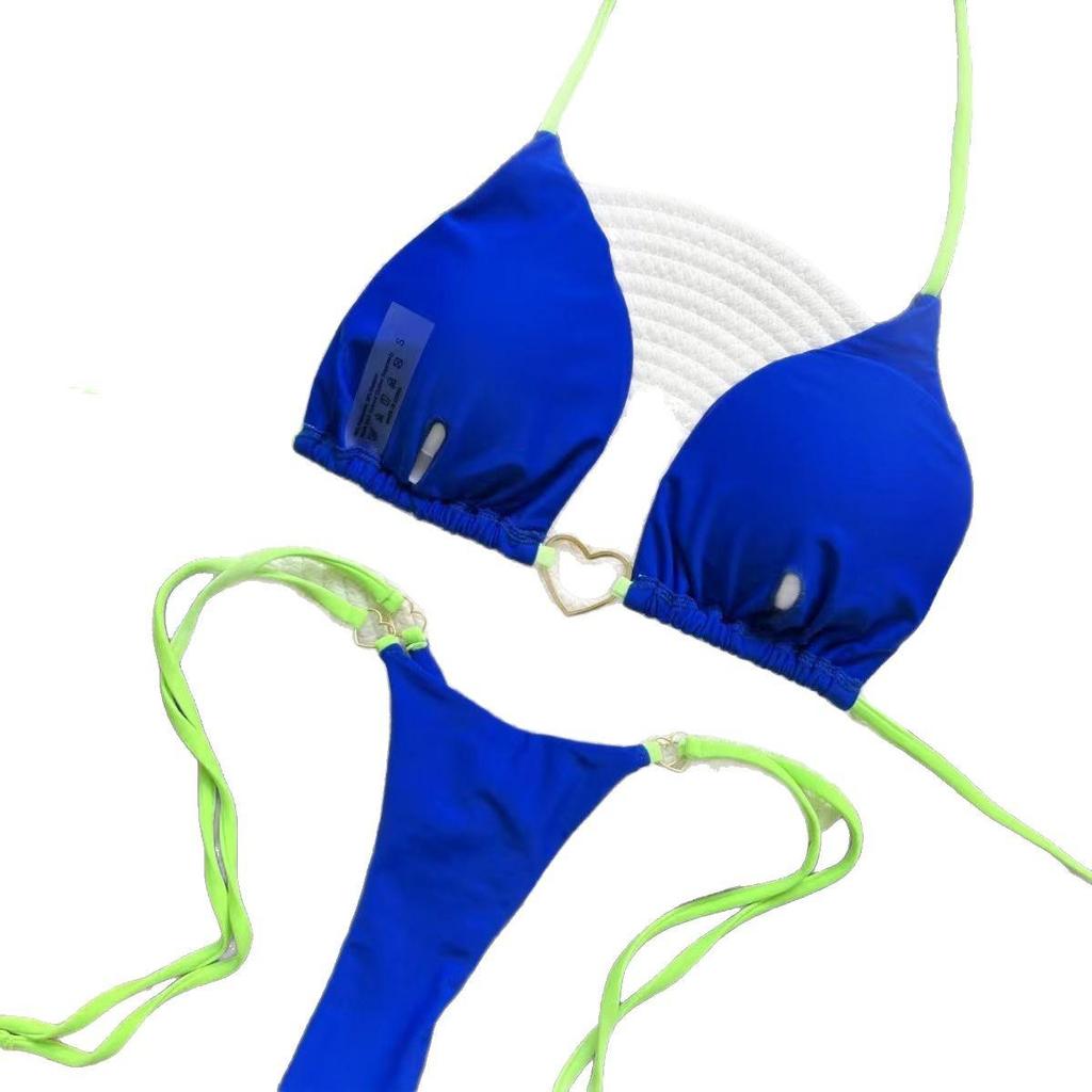 2025 Nylon Heart Bikini Set: Low Waist Tie-Up In Solid Color for Euro-American Fashion