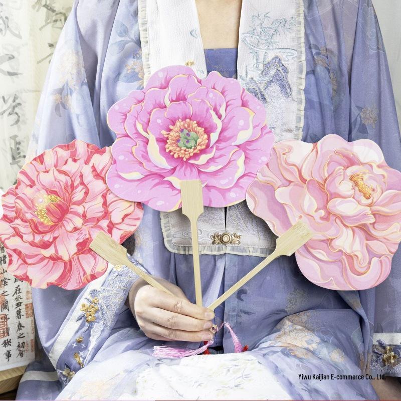 Peony Fan - Tang Style Hanfu Photo Prop, Chic Luoyang Souvenir for Tourists