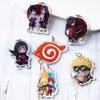 Anime Naruto Acrylic Keychain Accessaries Uzumaki Naruto Cartoon Keyring