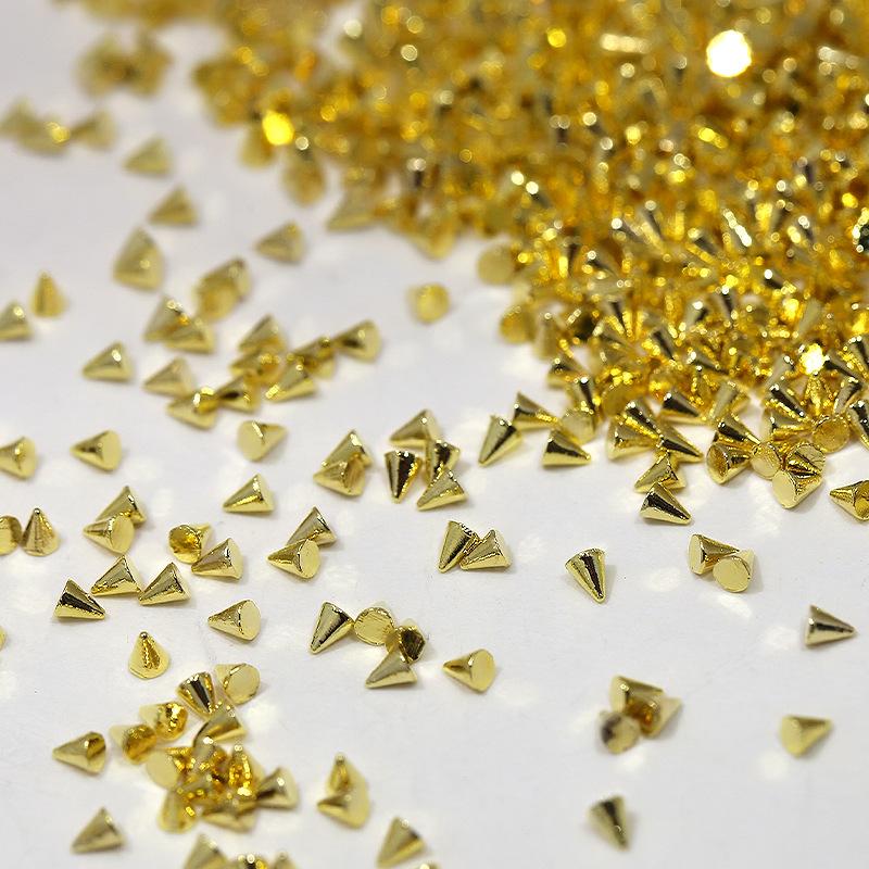 100Pcs Alloy Nail Charms Gold Silver Mixed Shapes Nail Art Decorations DIY Manicure Accessories