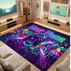 Neon Colorful Theme Crystal Velvet Floor Rug Personalized Custom Name Text Warm Carpet Home Decoration