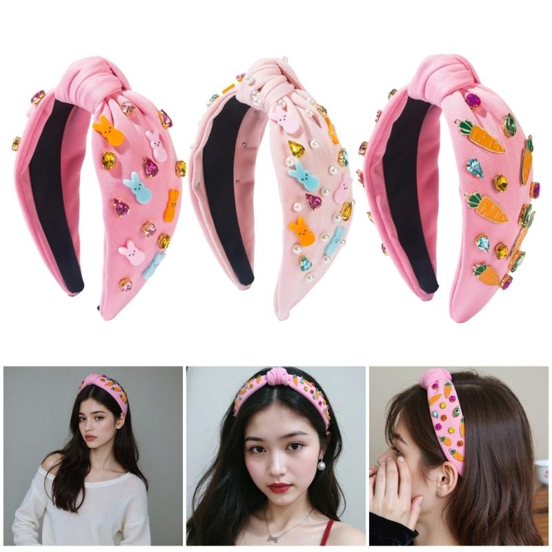 Luxurious Blingbling Headband Eye-catching Headwear Easter Party Photo Props Women Headwear Cosplay Accessories
