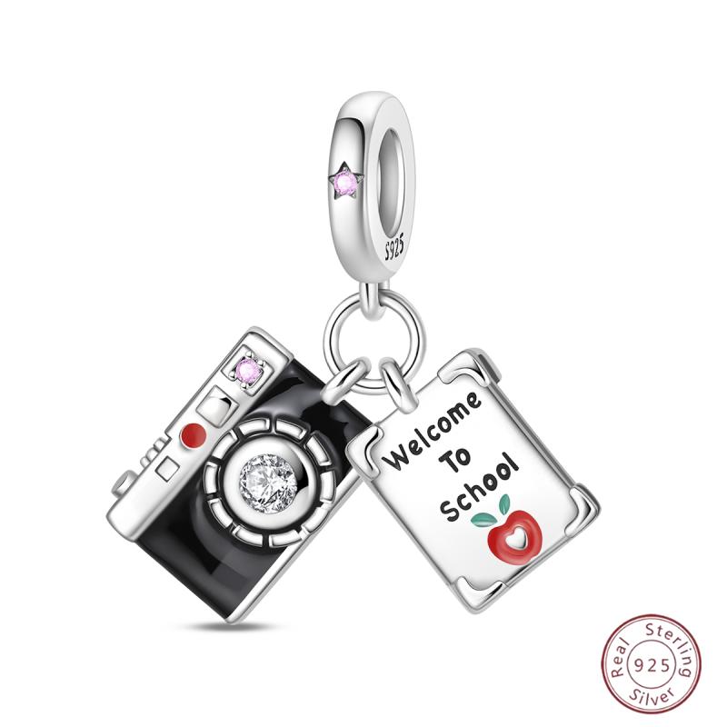 New Original Copper Beaded Bow Charm Blue Beads For Women Exquisite Diy Birthday Jewelry Gifts