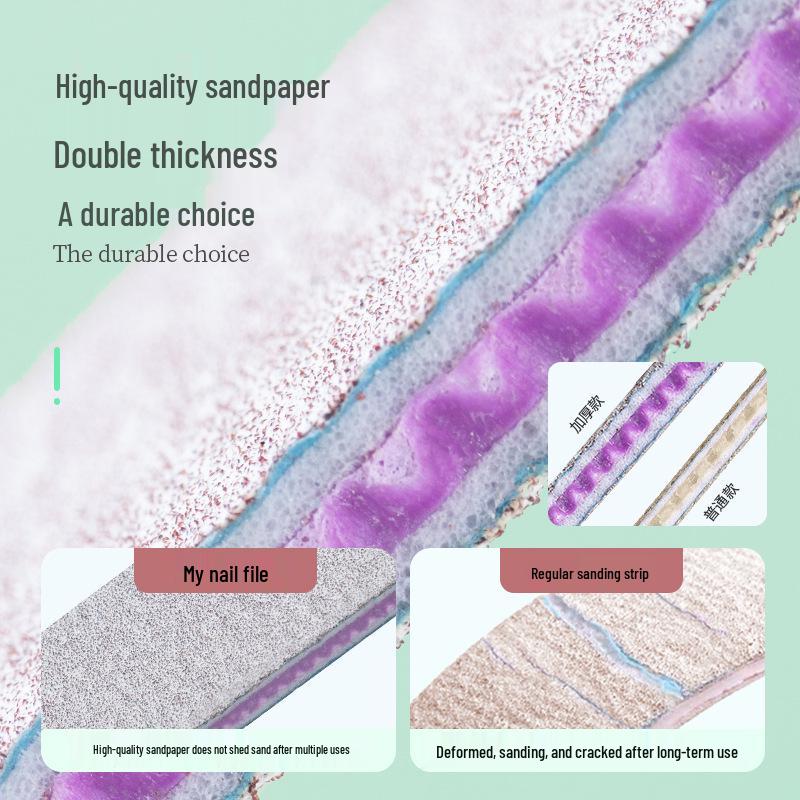 High-Quality Wear-Resistant Half-Moon Nail Files - Curved/Straight Emery Sanding Tools