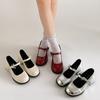 Fashion New Women Mary Jane Shoes Ladies Outdoor Butterfly-knot Pumps Spring Autumn Women's Dress Leather Solid Color Thick Heeled Shoes