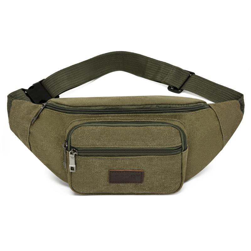 Men's Work Close-fitting Fanny Pack Wear-resistant Canvas Crossbody Mobile Phone Change Cashier Fanny Pack Shoulder Portable Multi-layer Bag