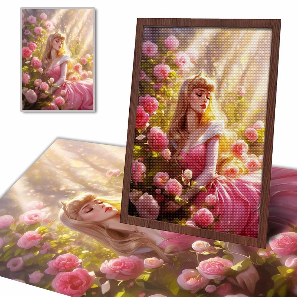 Full Round Diamond Painting The Princess In The Flower Bed Art Rhinestone Picture Mosaic DIY 5D Cross Stitch Embroidery Home Decoration