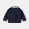 Korean Style Fake Two Piece Boys Kids Long Sleeve Cartoon Casual Sweatshirt Top