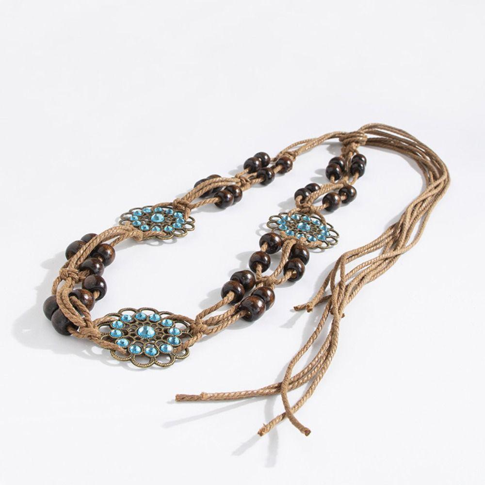 Bohemian Braided Waist Rope Retro Tassel Belt Fashion Waist Chain  Women