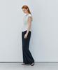 NON AND NON [Custom Length] Summer.Ver Easy Care Wrinkle-Free Two Pintuck Semi Wide Slacks_Nhsl6520 (Navy)
