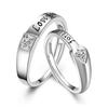 S/Sets Love Heart Matching Couple Rings For Women Men Lover Forever Endless Love Wedding Ring Valentine'S Day Dating Jewelry