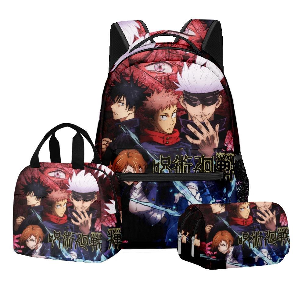 3D Animation Spell Series Primary And Secondary School Students Schoolbag Backpack Lunch Bag Double Pencil Case Three-Piece Set