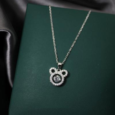 Agile Bear Necklace for Women, Japanese and Korean Simple Mickey Pendant, Collarbone Chain, Neck Chain