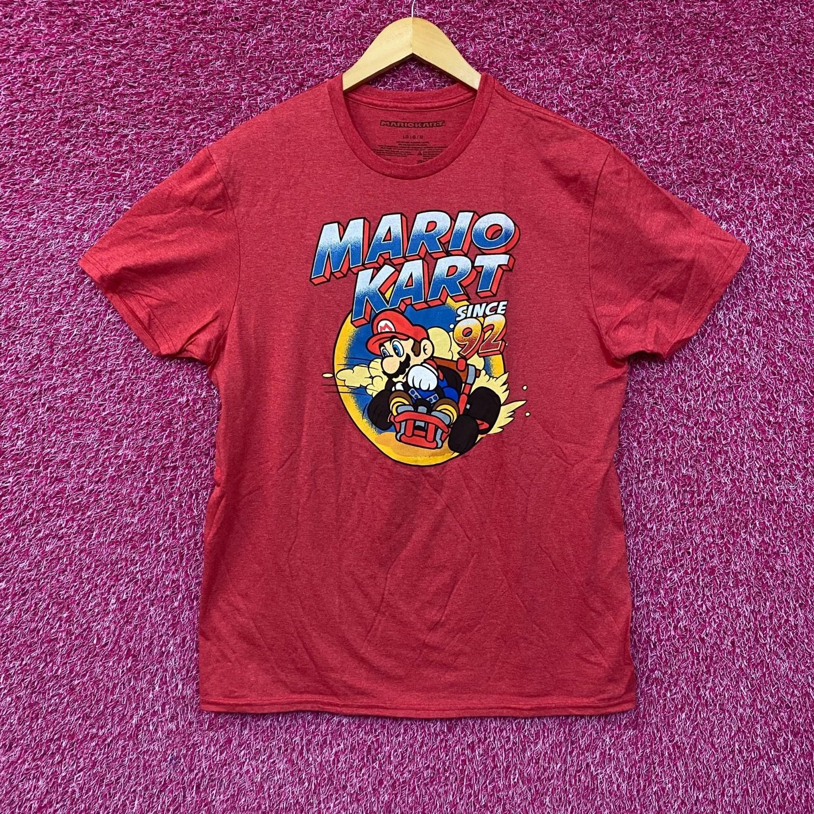 Mario Kart Since 92 Nintendo Racing Game Promo 100% Cotton T-shirt Mens Tees Top L XL