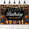 Whisky Cigarre Vintage Bois Fond Photographie Anniversaire Homme Décorations Fournitures de Fête Style Été Bar Décor Mural Rideau