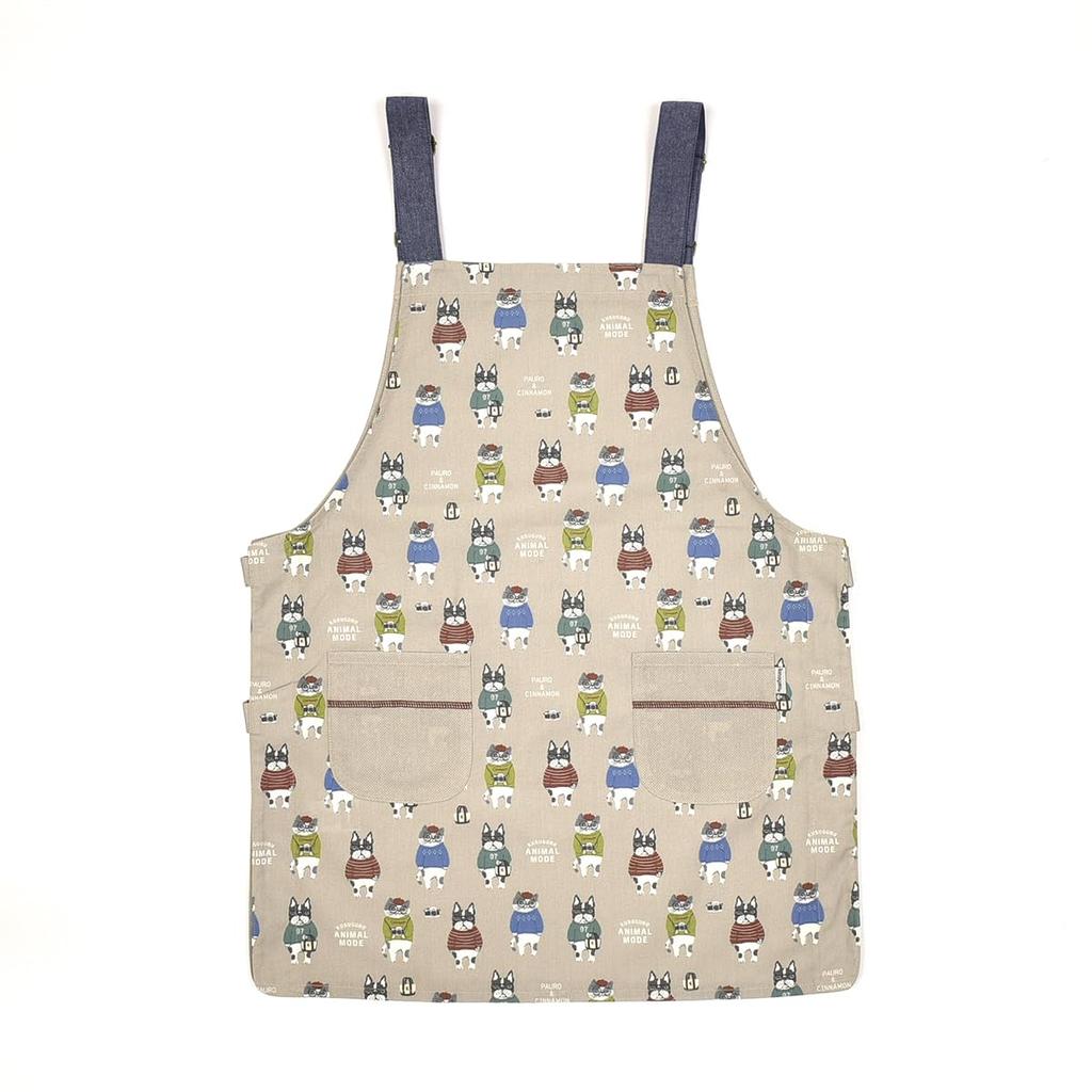 Animal Mode Side Open Apron 258517 Beige [Kusuguru Japan] M-L