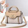 Ladies' handbag 2026 new fashion trend embossed plain style versatile casual shoulder crossbody bag.