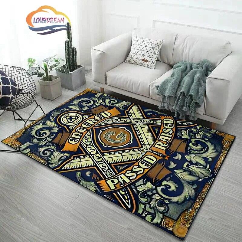 Νεότερο μοδάτο χαλί Freemasonry Χαλί Μασονικό μαλακό χαλάκι πόρτας Χαλιά κρεβατοκάμαρας Freemason Σαλόνι Πόρτα Δάπεδο Χωλ Χαλάκι Χαλάκι γιόγκα