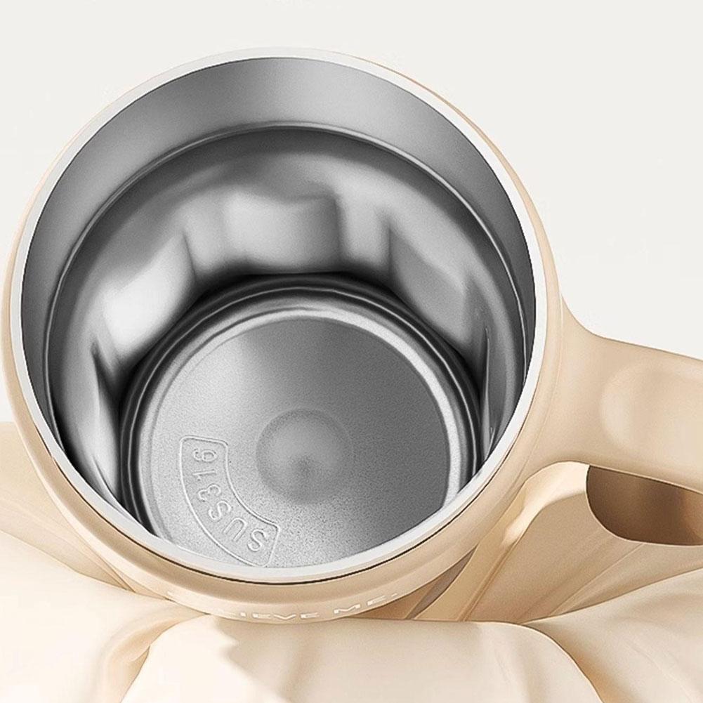 1.25L Insulated Mug Thermal Water Cup with Handle and Straw Cold Drink Bottle Stainless Steel Sports Bottle for Outdoor Sports