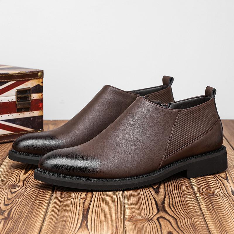 

Британская мужская обувь Модные мужские роскошные ботинки челси в стиле ретро, повседневные ботильоны без застежек, короткие ботинки, запатилы, хомбре 10 коричневый