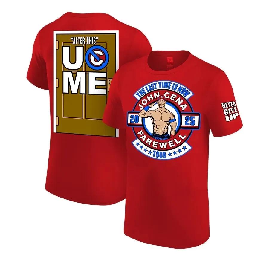 WWE Słynny Zapaśnik John Cena Nadrukowana Oversize Y2k Modna Casualowa Bawełniana Koszulka Męska z Krótkim Rękawem Miękka Wygodna Letnia Luźny Krój Ubranie