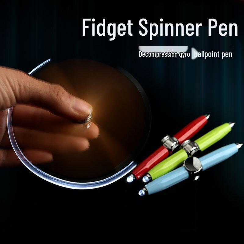 Multipurpose Light-Up Spinning Ballpoint Pen - Creative Metal Spinner for Stress Relief