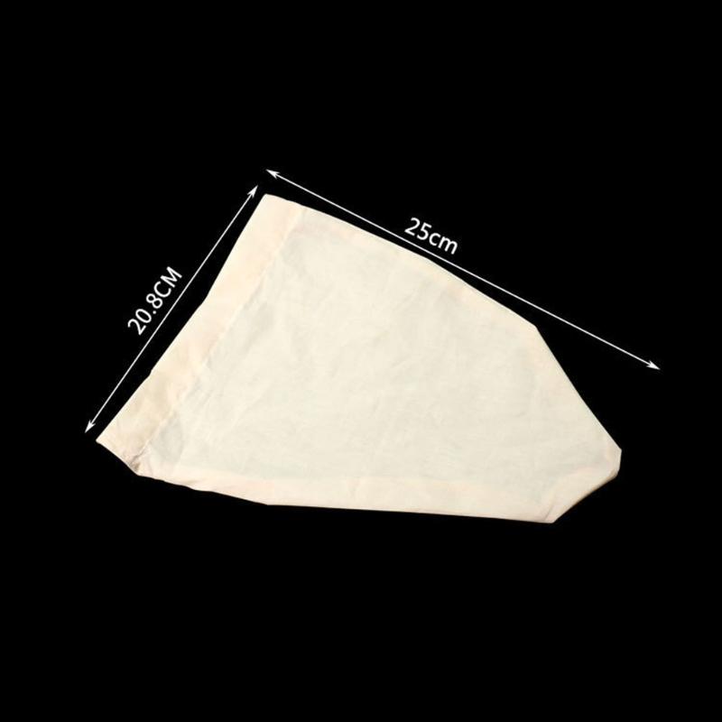 Milk Teas Cotton Filter Strainer Bag with Stainless Steel Rings for Fine Filtration in Beverage Preparation No Zippered