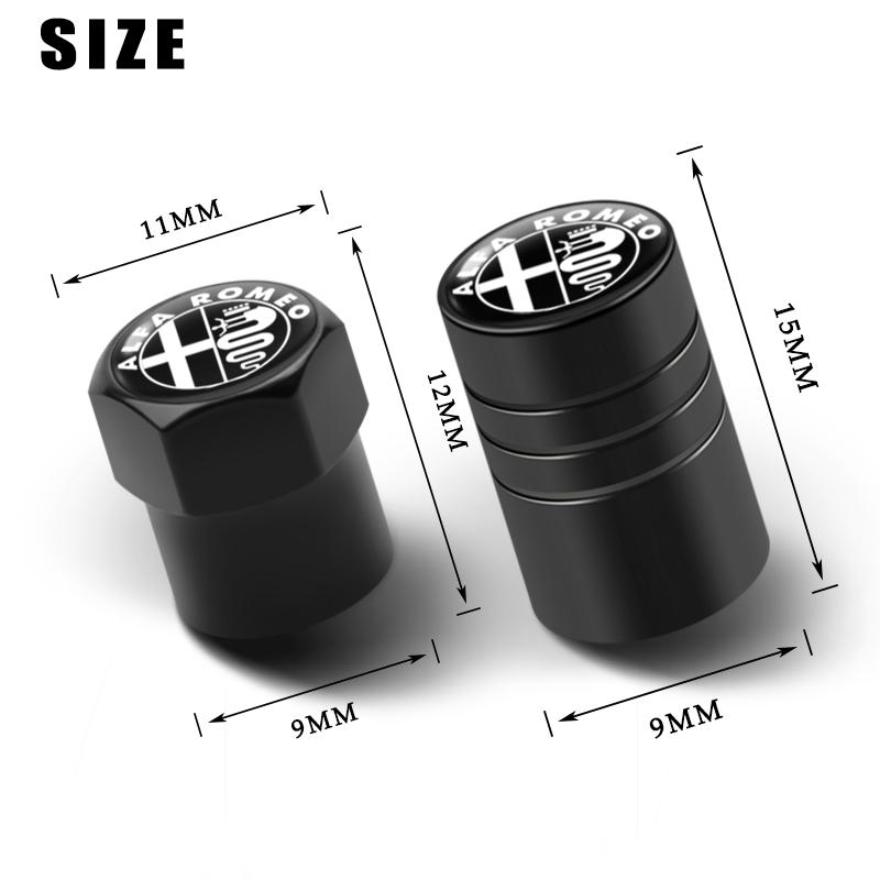 2026 Horké Alfa Romeo 4ks Čepičky ventilků pneumatik automobilu Hliníkové stopky kol Vzduchové krytky pro Alfa Romeo Giulia Stelvio MiTo Giulietta Tona