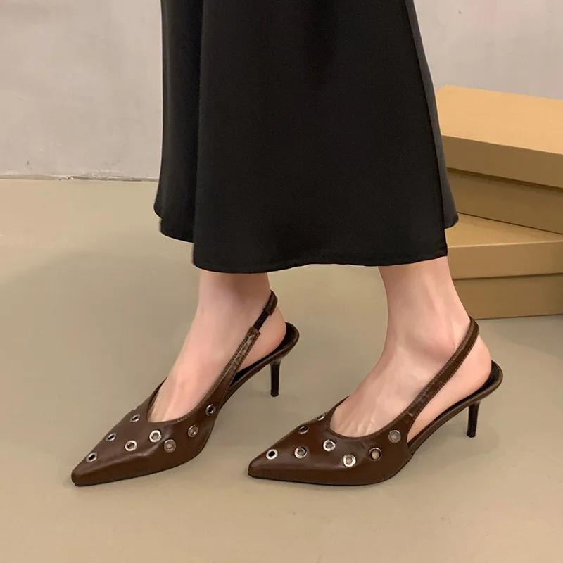 Spring Autumn New Women's Luxury High Heels Pointed Fine Heels Leopard Pattern Single Shoes Breathable Casual High Heels