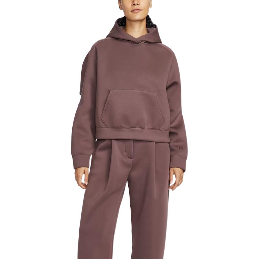 Nike Odzież sportowa FW25 Luźna bluza z kapturem z polaru Jednolity kolor Luźny krój Bluza z długim rękawem Damskie topy IF0329-502