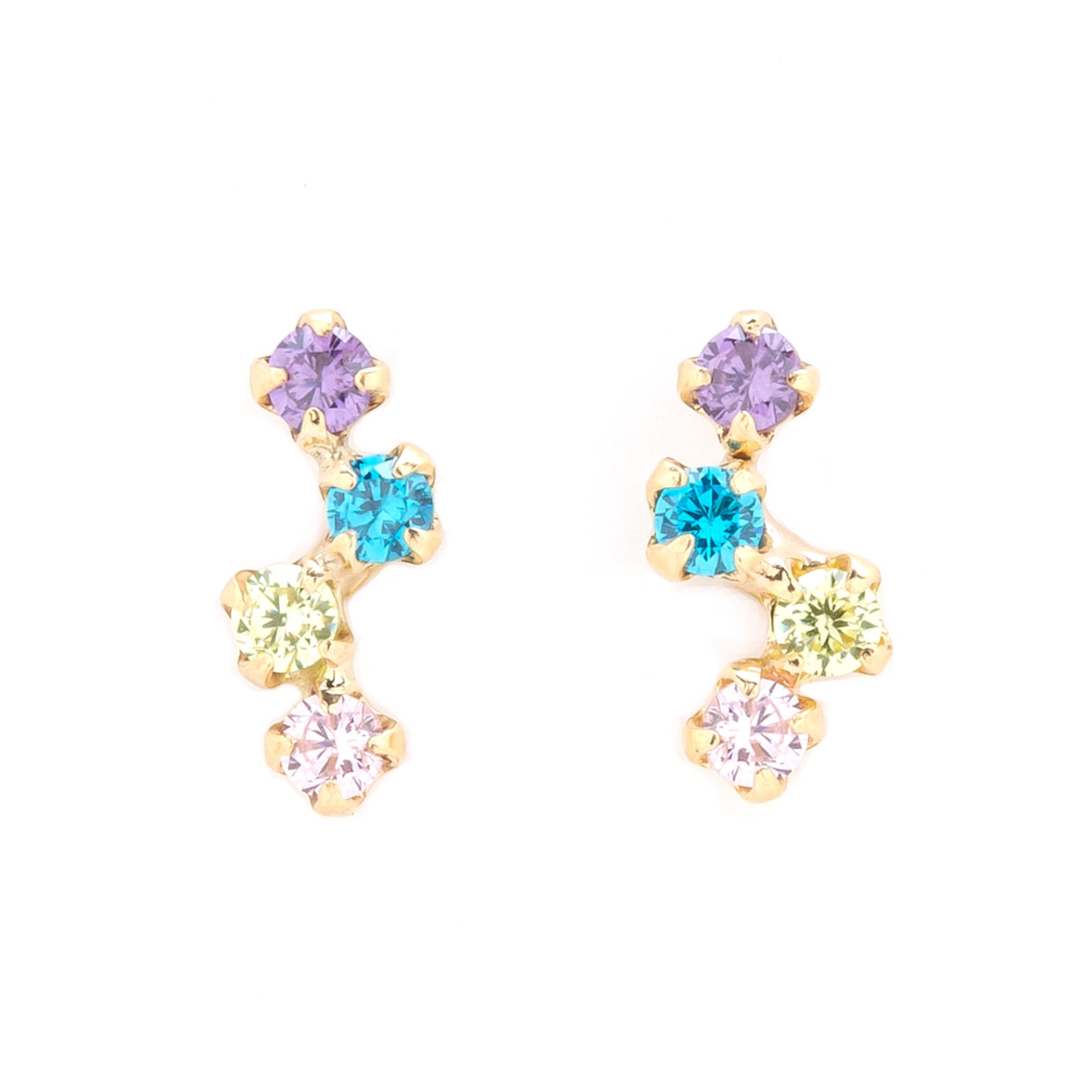 

ESTELLE [Official] Women s Earrings, 10K Yellow Gold with Cubic Zirconia, 0231-0715-0029-0000