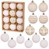 11/11/16PCS 6CM Christmas Balls Ornaments Flocking Figure Christmas Tree Party Decoration New Year Christmas Spheres Pendant