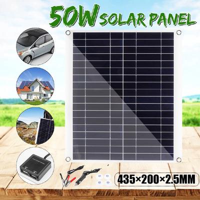 50W USB Solarpanel Outdoor Solarzellen System Solarladegerät Für Zuhause Auto Batterieladegeräte DC 18V