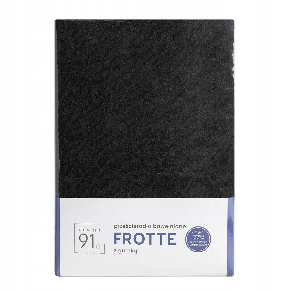Fitted Terry Sheet D91 220X200X20 Black 1 Pc