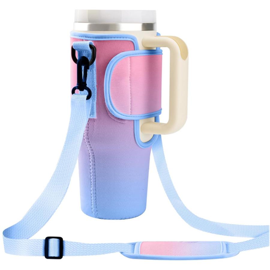 40oz Diving Material Handle Car Cup Sleeve, Water Cup Sleeve, lce Pack Cup, Large Capacity Water Bottle Bag 40oz