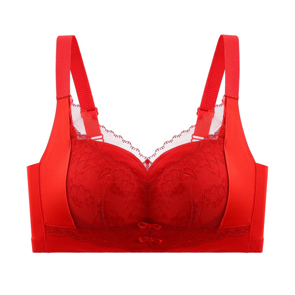 Sans baleine latérale, sans armature, sans magnétisme, petite poitrine, rassemblement et mise en valeur, grand effet push-up, soutien-gorge à fermeture avant, sous-vêtement doux en fibre de bambou vert feuille