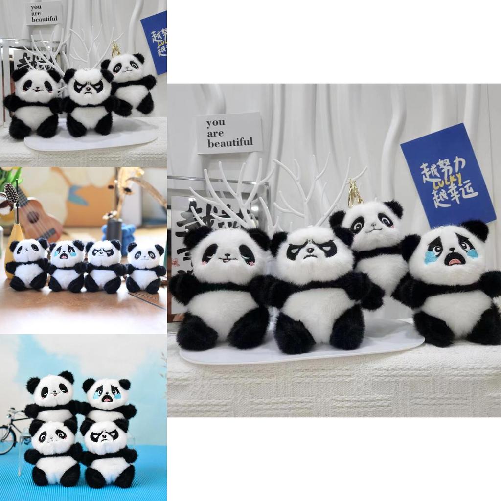 Adorable Plush Panda Keychain Super Soft Short Plush Stuffed Toy Bag Charm