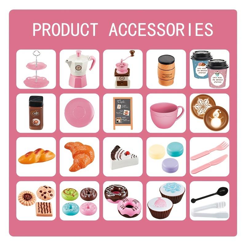 Afternoon Tea Toy Kit Gifts Pretend Playing Ideal For Boys and Girls Kids Playing House Toy Simulation Coffee Machine Cake Table Snack