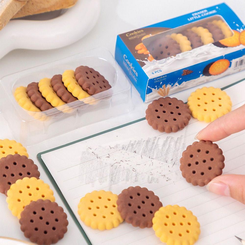 Writing Drawing Cookie Pencil Eraser Less Rubber Debris Pencil Wiping Eraser  School Supplies