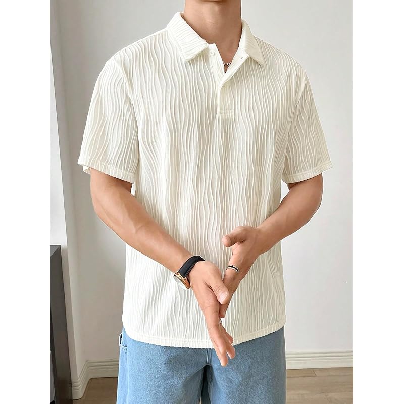 Leriya Fashion Cotton TShirt For Men Soft Breathable Fabric Regular Fit Half Sleeve Collar Tee For Summer Casual Wea