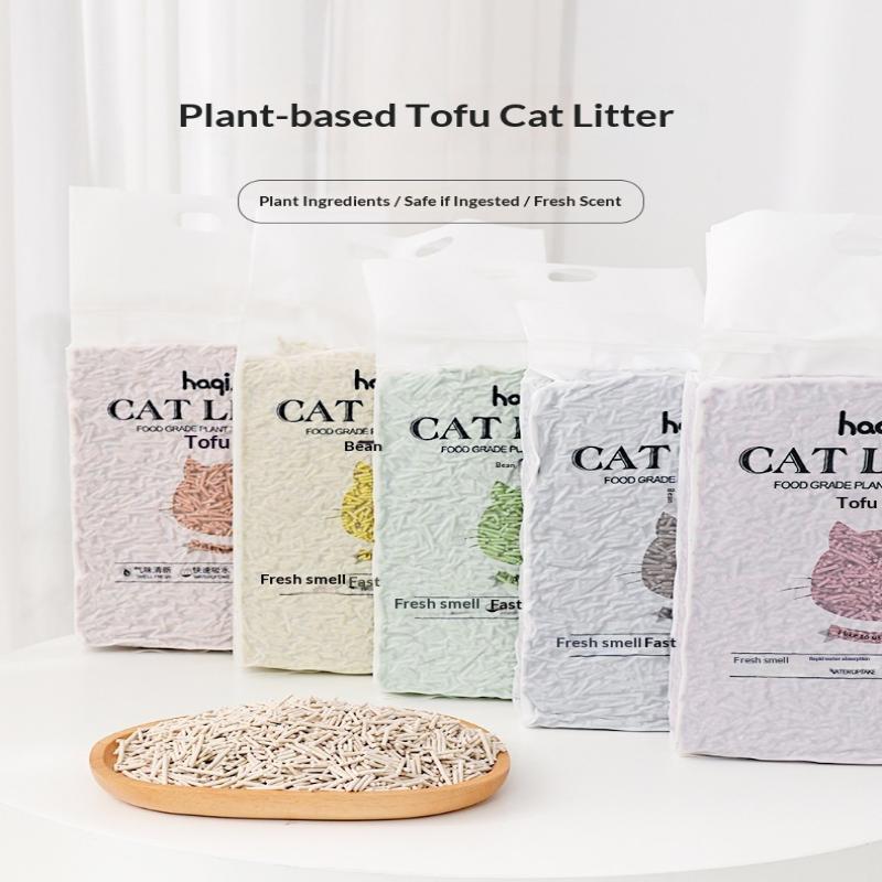 Originální rostlinná tofu kočkolit 6L Zelený čaj Směs rostlinné kočkolity Rychle hrudkující Potřeby pro domácí mazlíčky