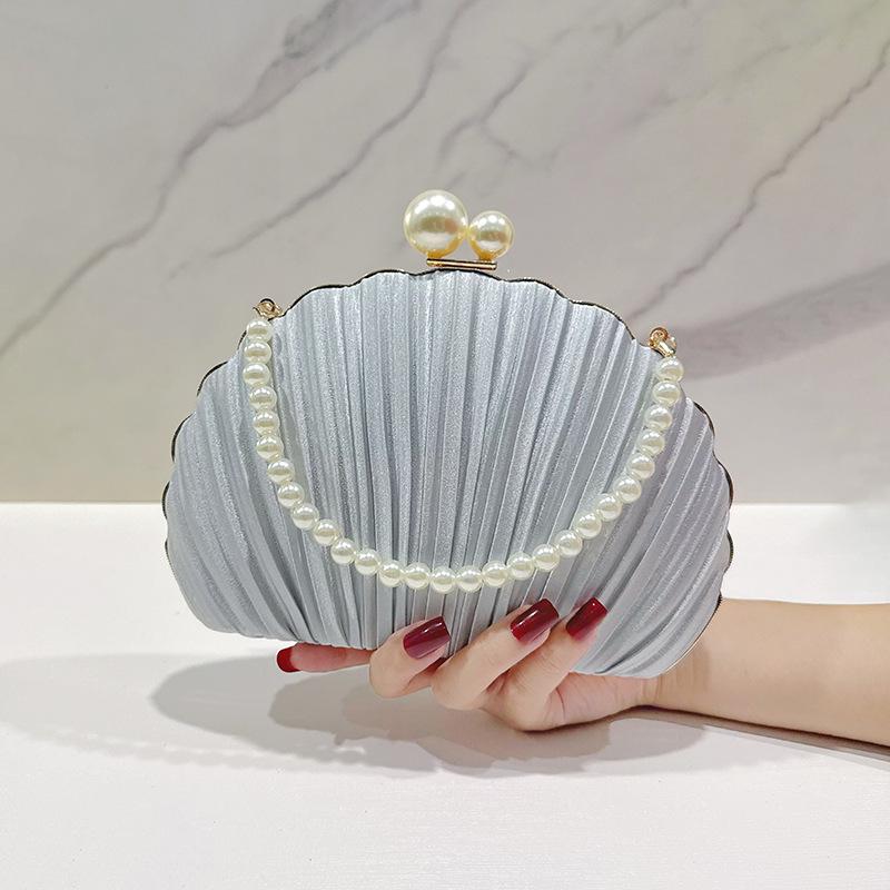 Perlen-Clutch: Vielseitige plissierte Abendtasche für Bankette und Cheongsams