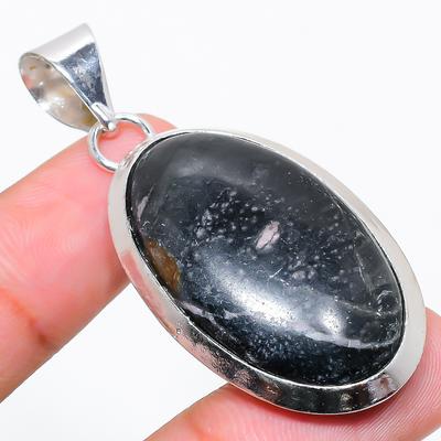 Natural Picasso Jasper Gemstone 925 Sterling Silver Gift Pendant 2.09" a5L87