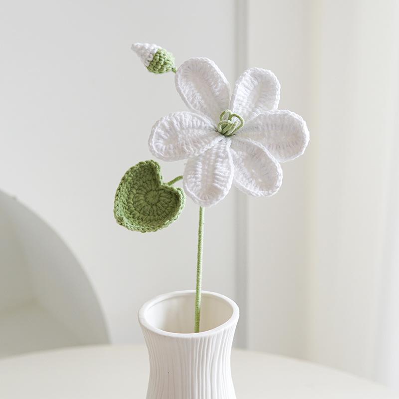 Paulownia Crochet Flower Bouquet Creative Knitted Flowers Wedding Bride Flower Handwoven Plant Home Decor