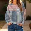 Women's Fashion Casual Gradient Vintage Print Pullover Sports Long-Sleeve Top
