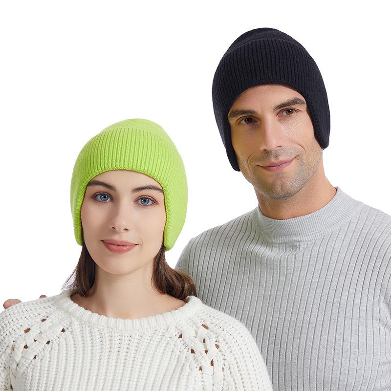 Thick Knit Wool Beanie: Winter Warm, Cold-Proof, Windproof, Ear Protection Hat for Men & Women