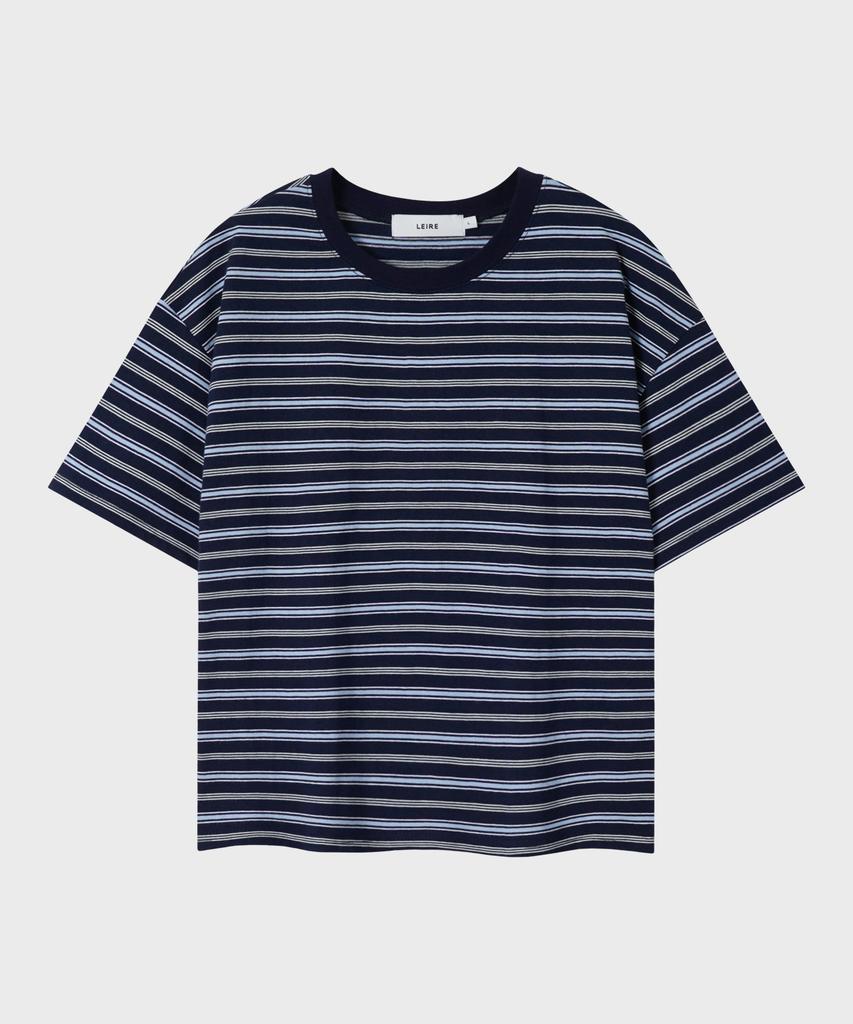 LEIRE Essential Striped Crop T-Shirt [Multi Navy St]